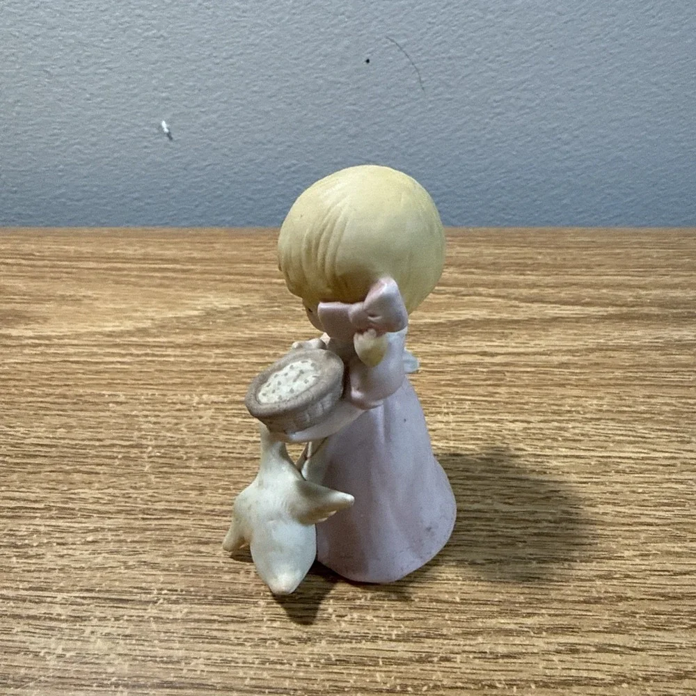 Vintage Homeco Girl Feeding Duck Goose #1449 Bisque Porcelain 4